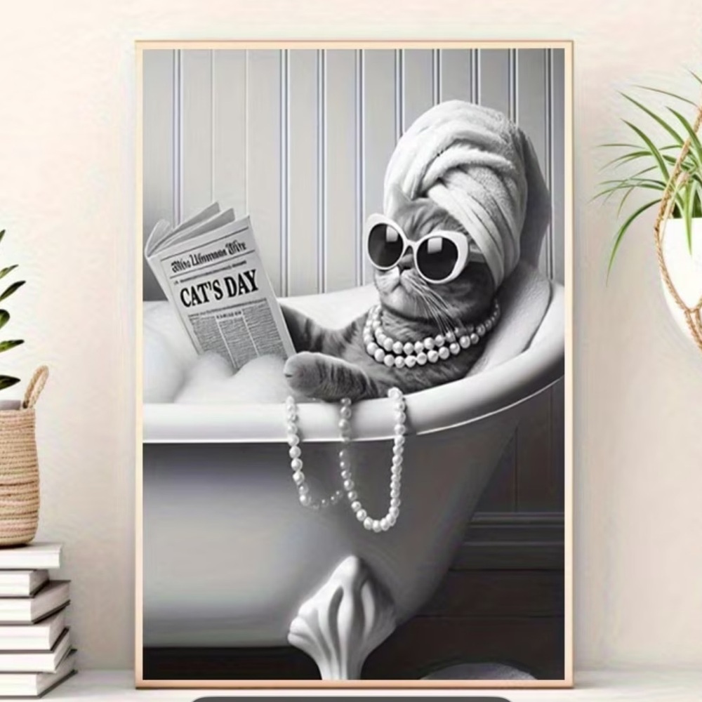Chic Cat Bathtub Art Print - Picture 5 of 5